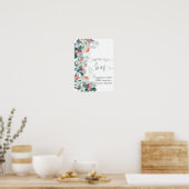 Elegante Wildblume Eukalyptus Willkommen Poster (Küche)