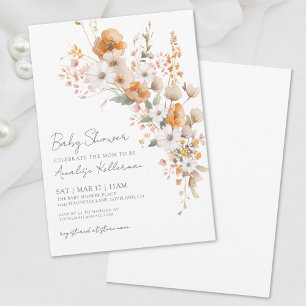 Elegante Wildblume Floral Baby Dusche Einladung