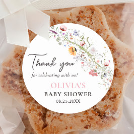 Elegante Wildblume Floral Baby Shower Sticker