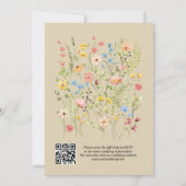 Elegante Wildblume Floral Neutral QR Code Hochzeit Einladung (Rückseite)