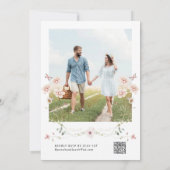 Elegante Wildblume Floral QR Code UAWG Wedding Einladung (Rückseite)