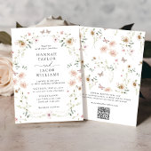 Elegante Wildblume Floral QR Code UAWG Wedding Einladung