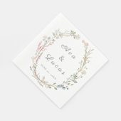 Elegante Wildblume Floral Wedding Garden Grüne Serviette (Ecke)