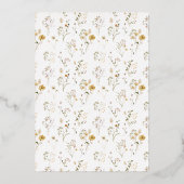 Elegante Wildblume Florals Hochzeit Real Rose Folieneinladung (Rückseite)