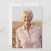 Elegante Wildblume Foto Feier des Lebens Einladung (Rückseite)