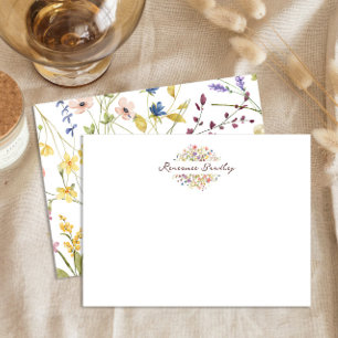 Elegante Wildblume Frame Border Mitteilungskarte