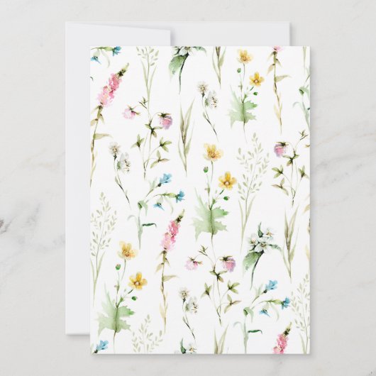 Elegante Wildblume Frame Calligrafy Wedding Einladung (Rückseite)