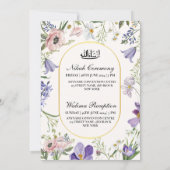 Elegante Wildblume Frame muslimische Hochzeit Nika Einladung (Rückseite)