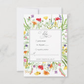 Elegante Wildblume Frame Wedding Response Card RSVP Karte (Vorderseite)