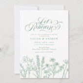 Elegante Wildblume Frühjahr Grün Probe Abendessen Einladung (Vorderseite)