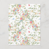 Elegante Wildblume für Hochzeiten Begleitkarte (Rückseite)