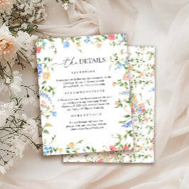 Elegante Wildblume für Hochzeiten Begleitkarte