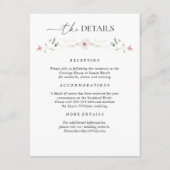 Elegante Wildblume für Hochzeiten Begleitkarte (Vorderseite)