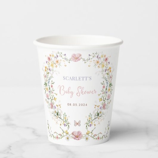 Elegante Wildblume Garden Baby Duwer Favoriten Pappbecher (Vorderseite)