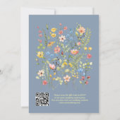 Elegante Wildblume Garden Blue QR Code Hochzeit Einladung (Rückseite)