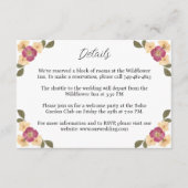 Elegante Wildblume Garden Boho Hochzeit Details Begleitkarte (Vorderseite)