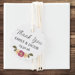 Elegante Wildblume Garden Boho Wedding Vielen Dank Geschenkanhänger