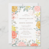 Elegante Wildblume Garden Hochzeit Einladung (Vorderseite)