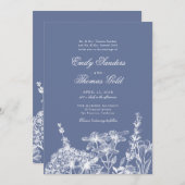 Elegante Wildblume Garden Script Hochzeit Einladung (Vorne/Hinten)