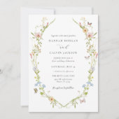 Elegante Wildblume Garden Wedding Einladung (Vorderseite)