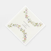 Elegante Wildblume Garden Wreath Wedding Serviette (Ecke)