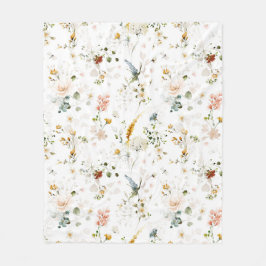 Elegante Wildblume Gartenanlage Fleecedecke