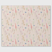 Elegante Wildblume Gartenanlage Geschenkpapier (Flach)