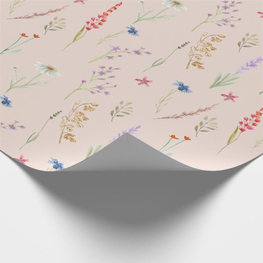 Elegante Wildblume Gartenanlage Geschenkpapier (Ecke)