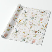 Elegante Wildblume Gartenanlage Geschenkpapier (Ungerollt)