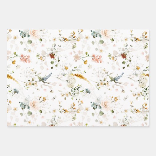 Elegante Wildblume Gartenanlage Geschenkpapier Set (Vorderseite)