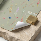 Elegante Wildblume Gartengarten Grün Geschenkpapier