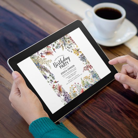 Elegante Wildblume Geburtstagsparty Einladung