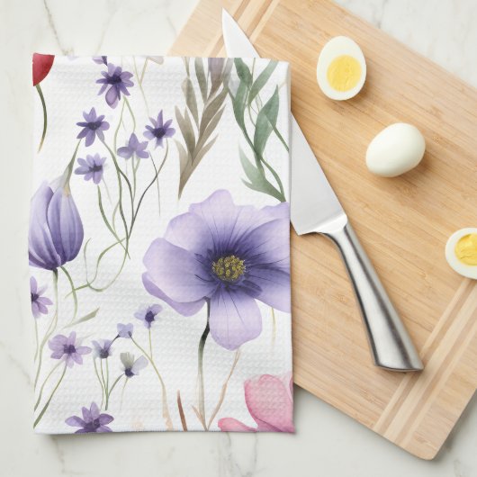 Elegante Wildblume Geschirrtuch (Viertel Falte)