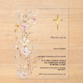 Elegante Wildblume Girl Acryleinladungen (Vorderseite)