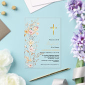 Elegante Wildblume Girl Taufen Christening Acryleinladungen (In Situ (Hochzeit))