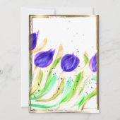 Elegante Wildblume Golden Bridal Dusche Einladung (Rückseite)