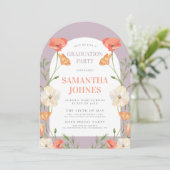 Elegante Wildblume Graduation Party Einladung (Stehend Vorderseite)