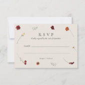 Elegante Wildblume Herbst Hochzeit im Herbst RSVP Karte (Vorderseite)