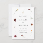 Elegante Wildblume Herbst Hochzeit im Herbst Save The Date (Vorderseite)