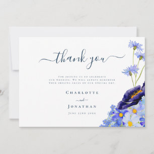 Elegante Wildblume Hochzeit Dankeskarte