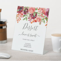 Elegante Wildblume Hochzeit Dessert Bar