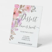Elegante Wildblume Hochzeit Dessert Bar Sockelschild (Vorderseite)