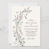 Elegante Wildblume Hochzeit Einladung (Vorderseite)