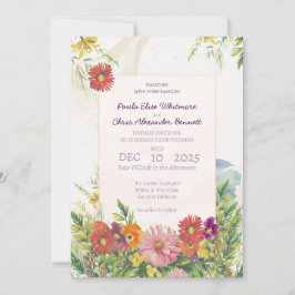 Elegante Wildblume Hochzeit Einladung