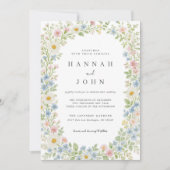 Elegante Wildblume Hochzeit Einladung (Vorderseite)