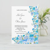 Elegante Wildblume Hochzeit Einladung (Stehend Vorderseite)