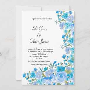 Elegante Wildblume Hochzeit Einladung