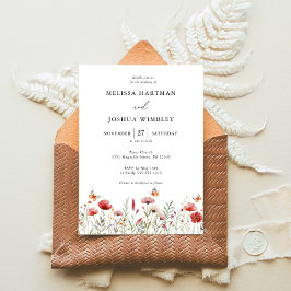 Elegante Wildblume Hochzeit Einladung