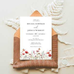 Elegante Wildblume Hochzeit Einladung