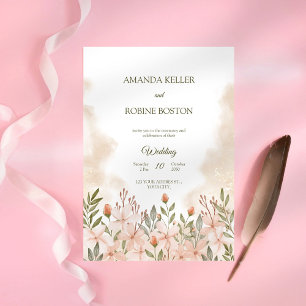 Elegante Wildblume Hochzeit Einladung